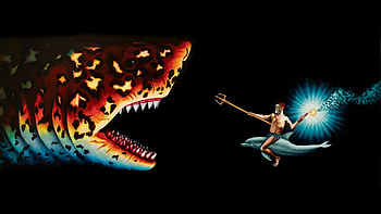 General digital art shark dolphin Neptune (god) The Life Aquatic with Steve Zissou HD wallpaper