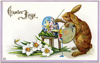 :), card, brown, rabbit, bunny, easter, vintage HD wallpaper