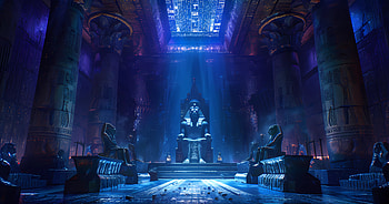Pharaoh mystic place, Pharaoh, throne, Egypt, mystical, fantasy HD wallpaper