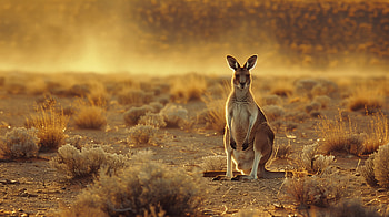 Majestic Kangaroo in Golden Outback -, kangaroo HD wallpaper