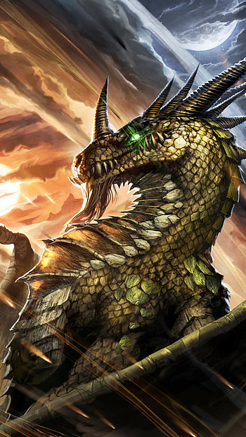 Emerald Storm — Fantasy Dragon, fantasy, dragon HD phone wallpaper