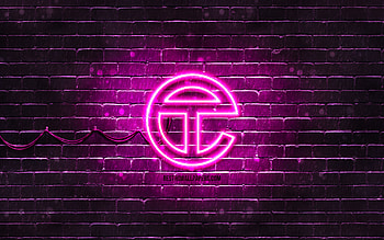 Telfar purple logo, , purple brickwall, Telfar logo, brands, Telfar neon logo, Telfar HD wallpaper