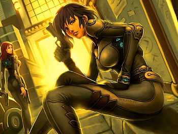 2 chicas y un destino ULTRA xD, two, futurist, 2, futurista, suit, ilumination, weapons, chicas, iluminacion, girls, armas, traje, dos HD wallpaper