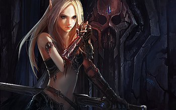 Bloody Elf, blonde, fantasy, wow, game, blood, elf HD wallpaper