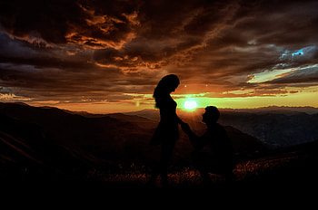 Couple Silhouette , couple, love, silhouette HD wallpaper