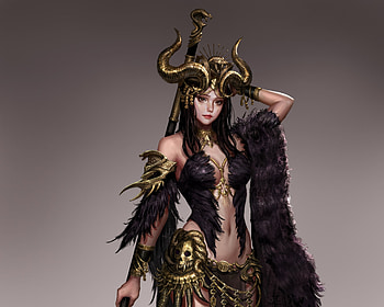 Sorceress, thatlight, girl, fantasy, black HD wallpaper