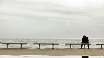 Sea, Shore, Bank, Miscellanea, Miscellaneous, Human, Person, Loneliness HD wallpaper
