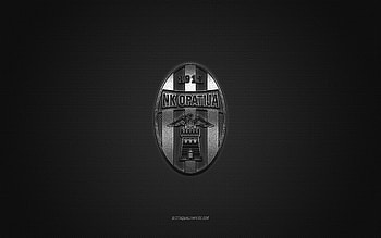 NK Opatija, Croatian football club, silver logo, gray carbon fiber background, Prva HNL, football, Opatija, Croatia, NK Opatija logo HD wallpaper