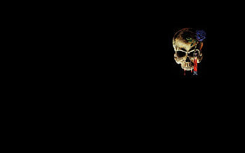 Skull, halloween, black, fantasy, minimalistic, creepy HD wallpaper