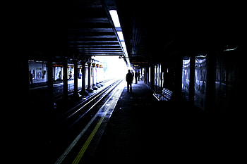 waiting, station, tunnel, dark HD wallpaper