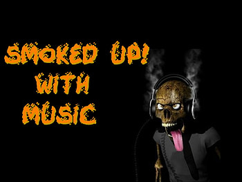 Smoked Up!, music, cg, 3d, skull, smoke HD wallpaper