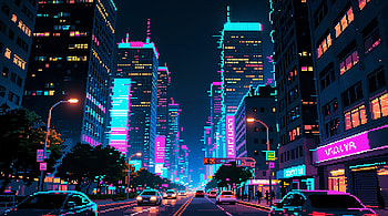 Neon Nights: Cityscape, city night, cityscape, neon, night, street HD wallpaper