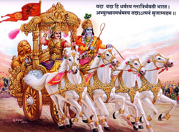 Lord Krishna And Arjuna, Mahabharatham HD wallpaper