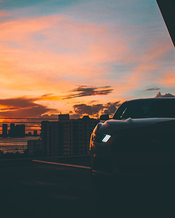 Cars, City, Dark, Shine, Light, Car, Front View, Machine, Headlight HD phone wallpaper
