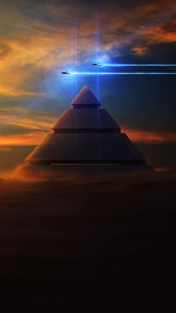 Alien Pyramid in the Sandstorm, Sci Fi, spaceship HD phone wallpaper