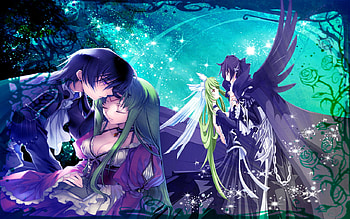 Together forever, warlock, lelouch lamperouge, beautifull, anime, code geass, cc, beauty, witch HD wallpaper