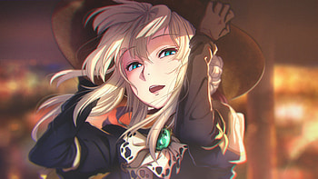 Violet Evergarden, beautiful, blonde, artwork HD wallpaper