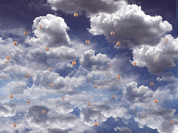 Pennys from Heaven, heaven, clouds, sky, coins, money HD wallpaper