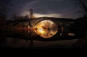 Great Shot, bridge, sonset, river, water HD wallpaper