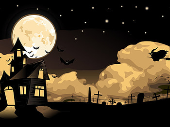 Dark holiday, halloween, black, darkness, moon, clouds HD wallpaper