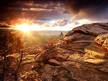 Landscape, Sunset, Mountains HD wallpaper