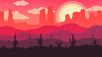 Vector desert, desert, vector, digital, art HD wallpaper