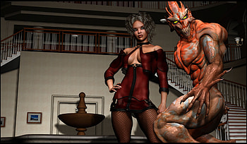 Monster, fantasy, 3d, woman HD wallpaper