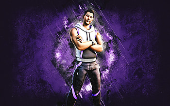 Fortnite White Attenuator Skin, Fortnite, main characters, purple stone background, White Attenuator, Fortnite skins, White Attenuator Skin, White Attenuator Fortnite, Fortnite characters HD wallpaper