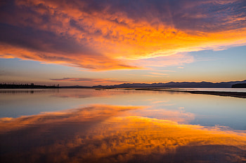 Nature, Sunset, Clouds, Horizon, Reflection HD wallpaper