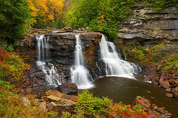 Blackwater falls, river, colorful, creek, blackwater, silent, triple, nice, quiet, shore, water, calm, falls, beautiful, rocks, falling, leaves, view, waterfall, nature, lovely, forest, foliage, stream HD wallpaper