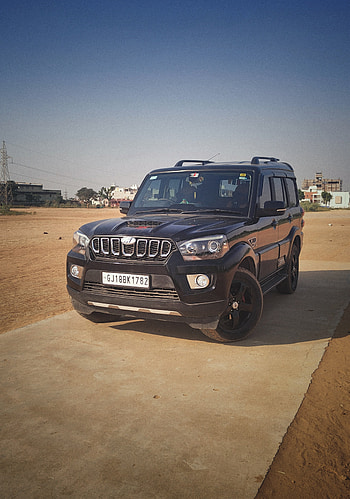 Mahindra Scorpio, Mafia, automotive lighting, Thar, suv, black HD phone wallpaper