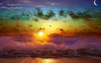 Landscape, Sunset, Sea HD wallpaper