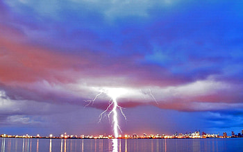 Landscape, Lightning HD wallpaper