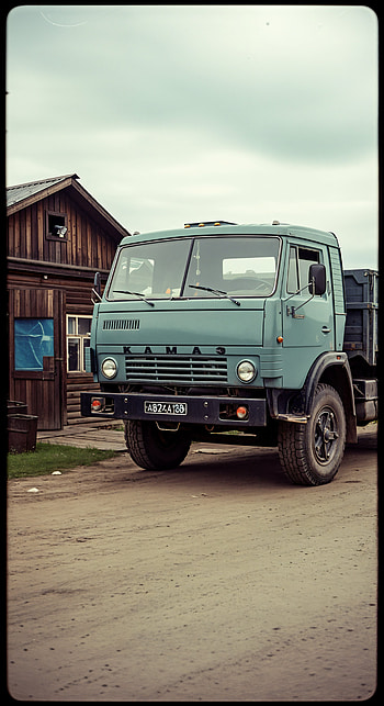 Kamaz: Rustic Road | Vintage Kamaz | Village Truck Portrait | Kamaz HD phone wallpaper