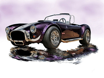 AC Cobra - sports car, purple, car, ac cobra, sixties, convertable, sports car HD wallpaper