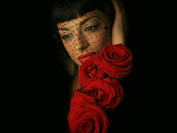 Red roses, inspiration, lady, pretty, phot, flower, romantic, girl, female HD wallpaper