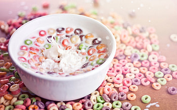 Food, Rings, Multicolored, Breakfast, Milk, Flakes HD wallpaper
