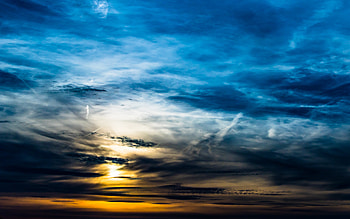 Clouds, beautiful blue sky, sunset, nature HD wallpaper