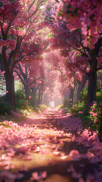 Spring Blossom Pathway, spring HD phone wallpaper