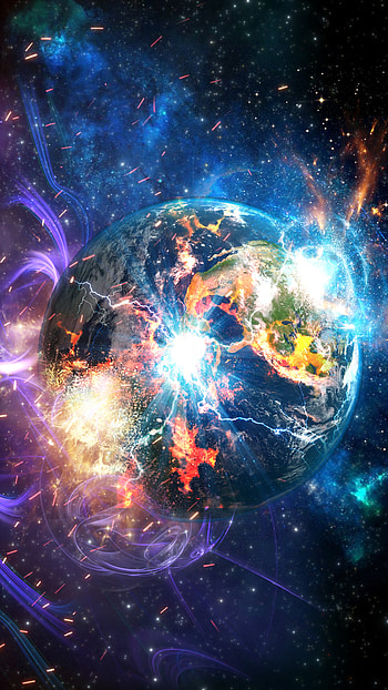 Universe, Shining, Flash, Planet, Energy, Plasma, Outbreaks HD phone wallpaper