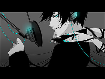 black, heads, anime, mik, hands, short black hair, micro HD wallpaper