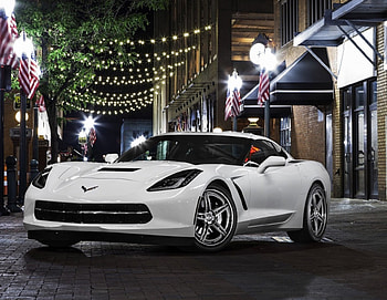 C7 Corvette, Bowtie, White, GM, Custom Wheels HD wallpaper