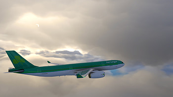 Aer Lingus, Green Airbus A330 300, Microsoft Flight Simulator, Travels HD wallpaper
