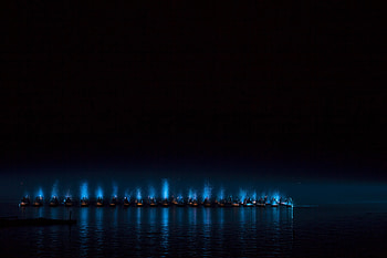 People, Sea, Night, Boats, Dark HD wallpaper