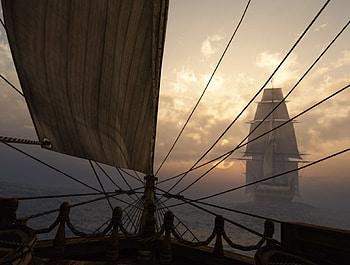 Ancient boat, sea, sky, sailboat HD wallpaper