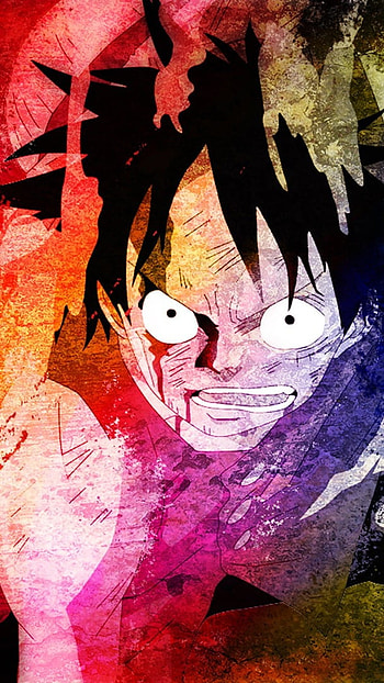 Luffy, Colorful Background, Sketch HD phone wallpaper