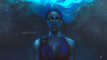 Blue Hair Angel Artwork, artist, artwork, digital-art HD wallpaper