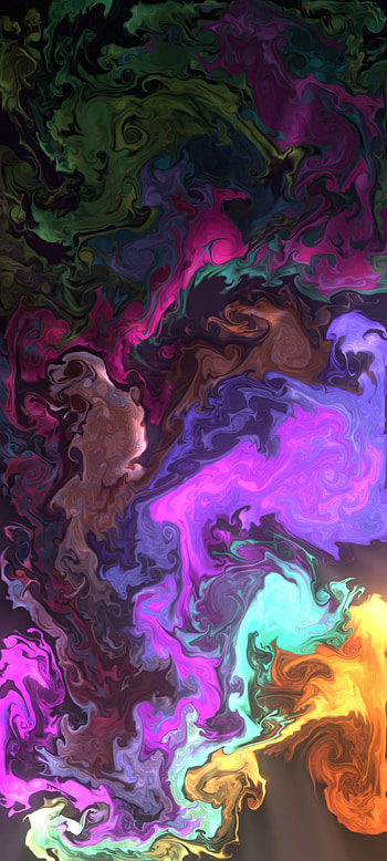 Color fluid, art, green, blue, liquid, colorfull, yellow, purple, brown, colors HD phone wallpaper