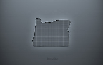 Oregon map, gray creative background, Oregon, USA, gray paper texture, American states, Oregon map silhouette, map of Oregon, gray background, Oregon 3d map HD wallpaper