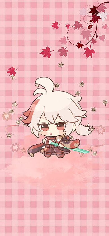 Kaedehara Kazuha, chibi, genshin impact, cute, videojuegos, anime HD phone wallpaper